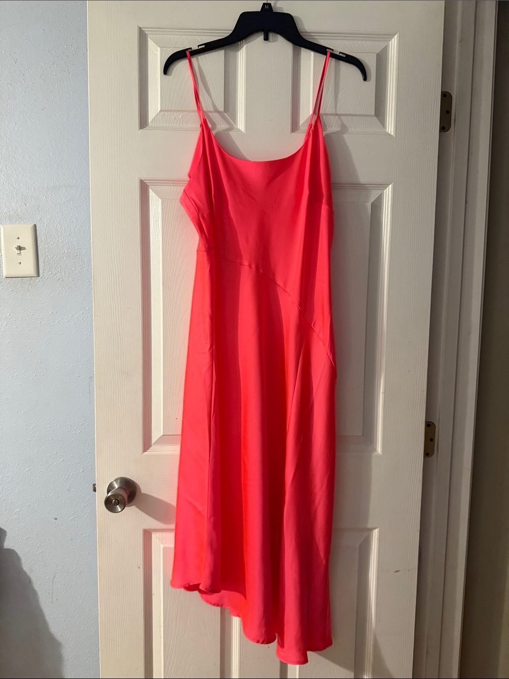 a new day Neon Coral Asymmetrical Slip Dress